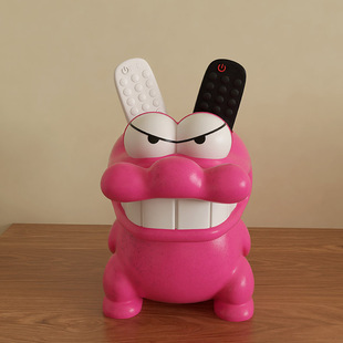 卡通鳄鱼山客厅茶几桌面杂物化妆刷电视空调遥控器收纳盒整理盒子