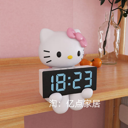 猫咪电子显示时钟客厅装饰品