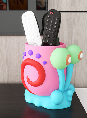 卡通小蜗空调遥控器收纳盒客厅茶几桌面化妆刷文具杂物整理盒摆件