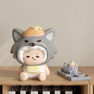 懒羊羊cos灰太狼桌面创意摆件喜羊羊与灰太狼手机平板支架二合一