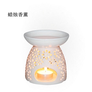 蜡烛精油香薰炉陶瓷香薰灯多花小瓷器香薰摆件