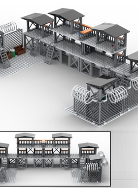 新款乐高军事反恐特种兵人仔堡垒士兵小人偶哨塔基地拼装男孩玩具