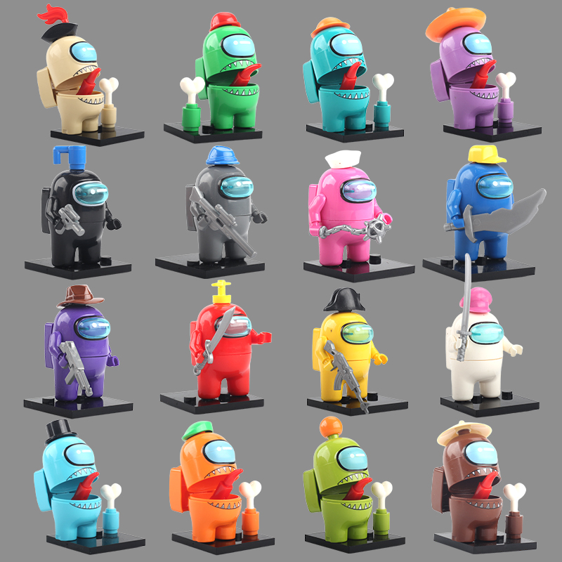 新品太空狼人杀内鬼人仔小人偶武器拼装男孩玩具蛋糕摆件生日礼物