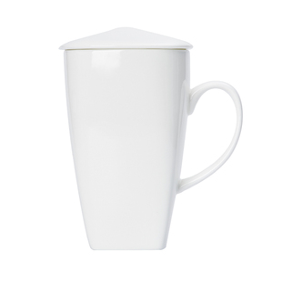 唐山大容量方杯骨瓷杯子简约带盖陶瓷马克杯创意水杯定制印logo