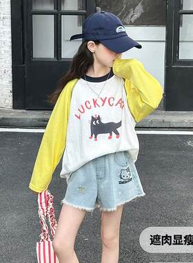 女童夏装牛仔短裤2025新款