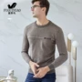 Chim giàu mùa thu và mùa đông nam dày cổ tròn yak áo len áo len thanh niên giản dị áo len cashmere mỏng cha - Áo len Cashmere áo phao nam hàng hiệu