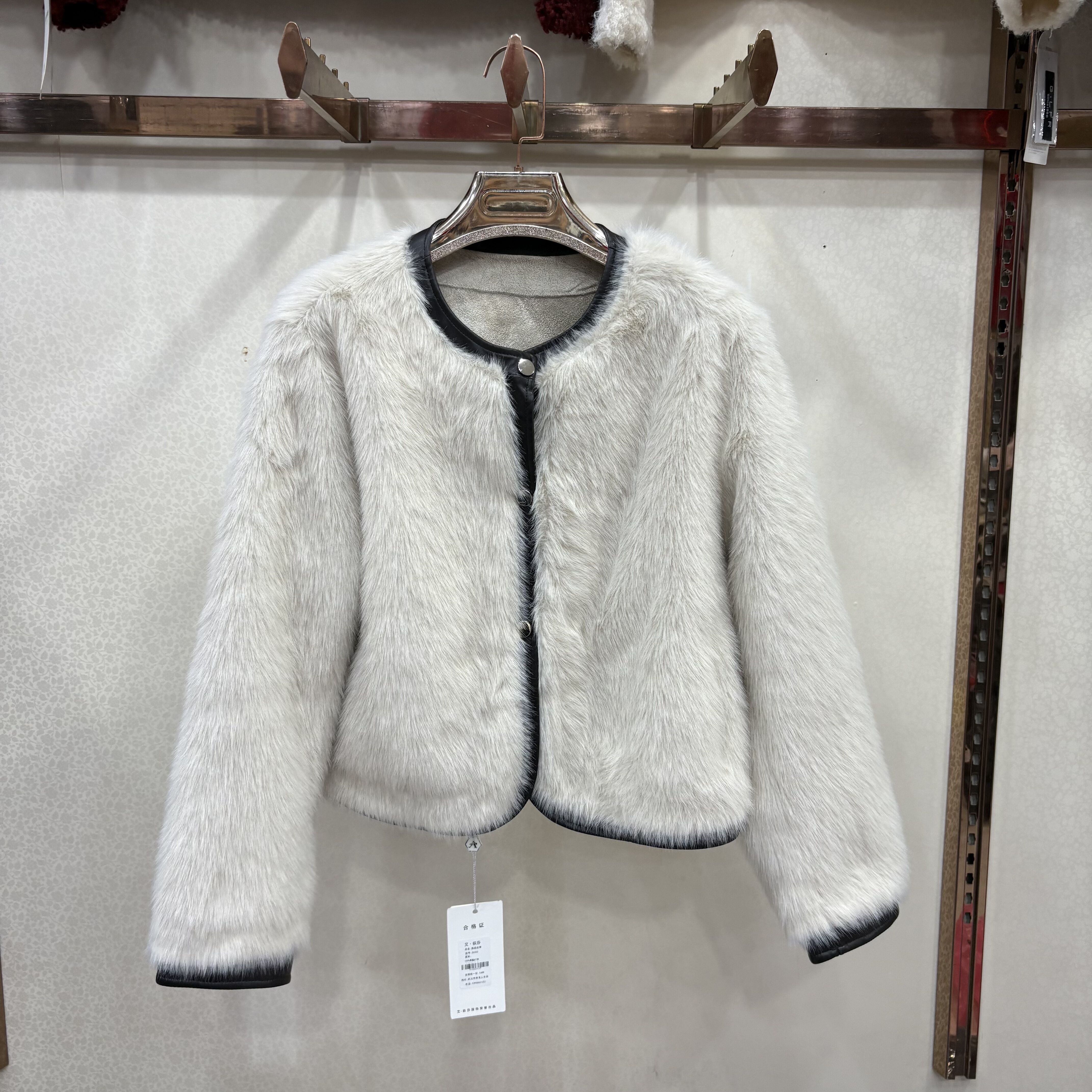 艾•荻莎25332专柜正品皮毛一体环保皮草外套女冬新款高级感洋气