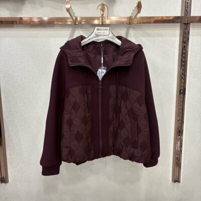 依菲2025B-9817专柜正品秋冬新时尚百搭显瘦加棉连帽拉链外套女