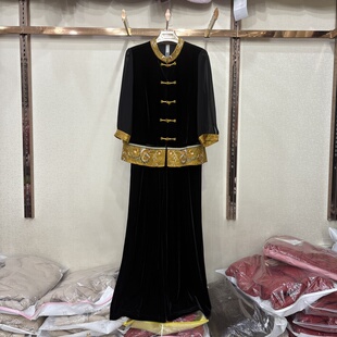 商场同款86025春新中式金丝绒套装立领盘扣开衫上衣裤子两件套女