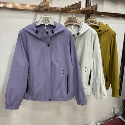 依菲2026A-603专柜正品春时尚外套百搭休闲连帽抽绳夹克减龄上衣