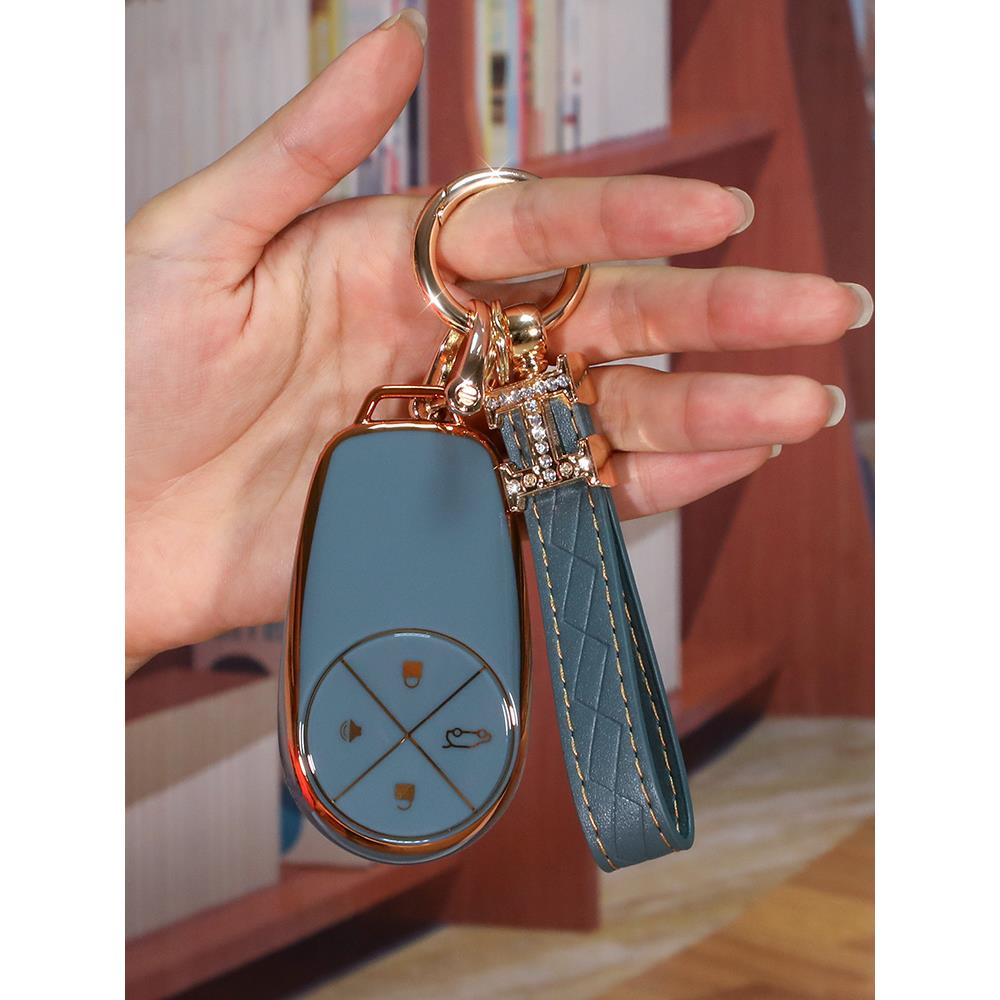 适用于蔚来车钥匙套ES6 ES8 EC6 ET7汽车钥匙包TPU全包保护壳扣