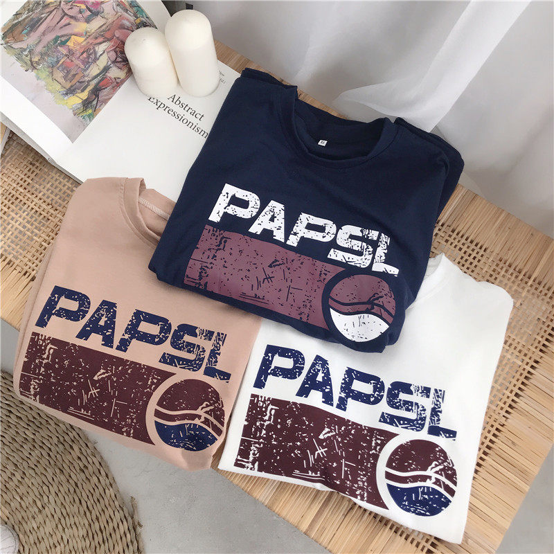 ulzzang潮牌百事可乐t恤女情侣装短袖pepsi t恤bf风半袖女街头