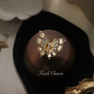 庄生晓梦迷蝴蝶~FEICH闪亮水晶蝴蝶小爪夹精致镂空工艺发抓发饰品