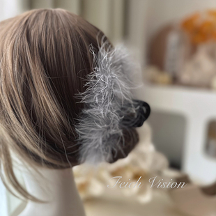 FEICH浪漫法式羽毛抓夹秋冬盘发新品大爪子可抓全部甜美温柔发饰