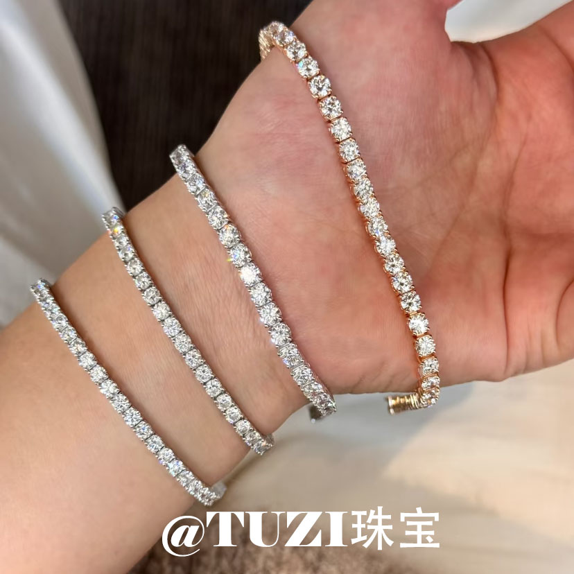 培育钻石网球气质手链S925银手环