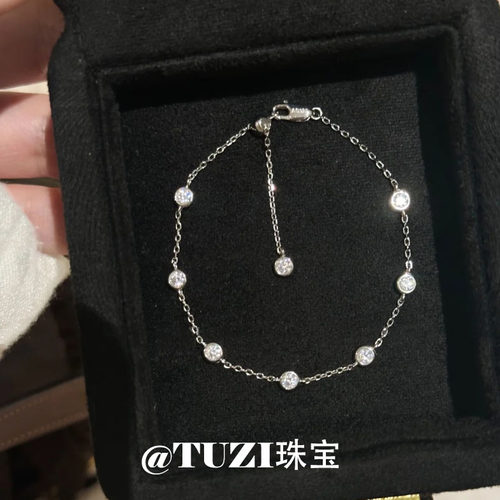 贵气大小姐钻石银手链高级感手镯