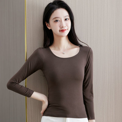 春秋季圆领简约版内搭长袖打底衫
