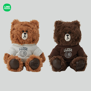 LINE FRIENDS布朗熊xRECTO毛绒钥匙扣玩偶包包挂件情侣公仔挂饰