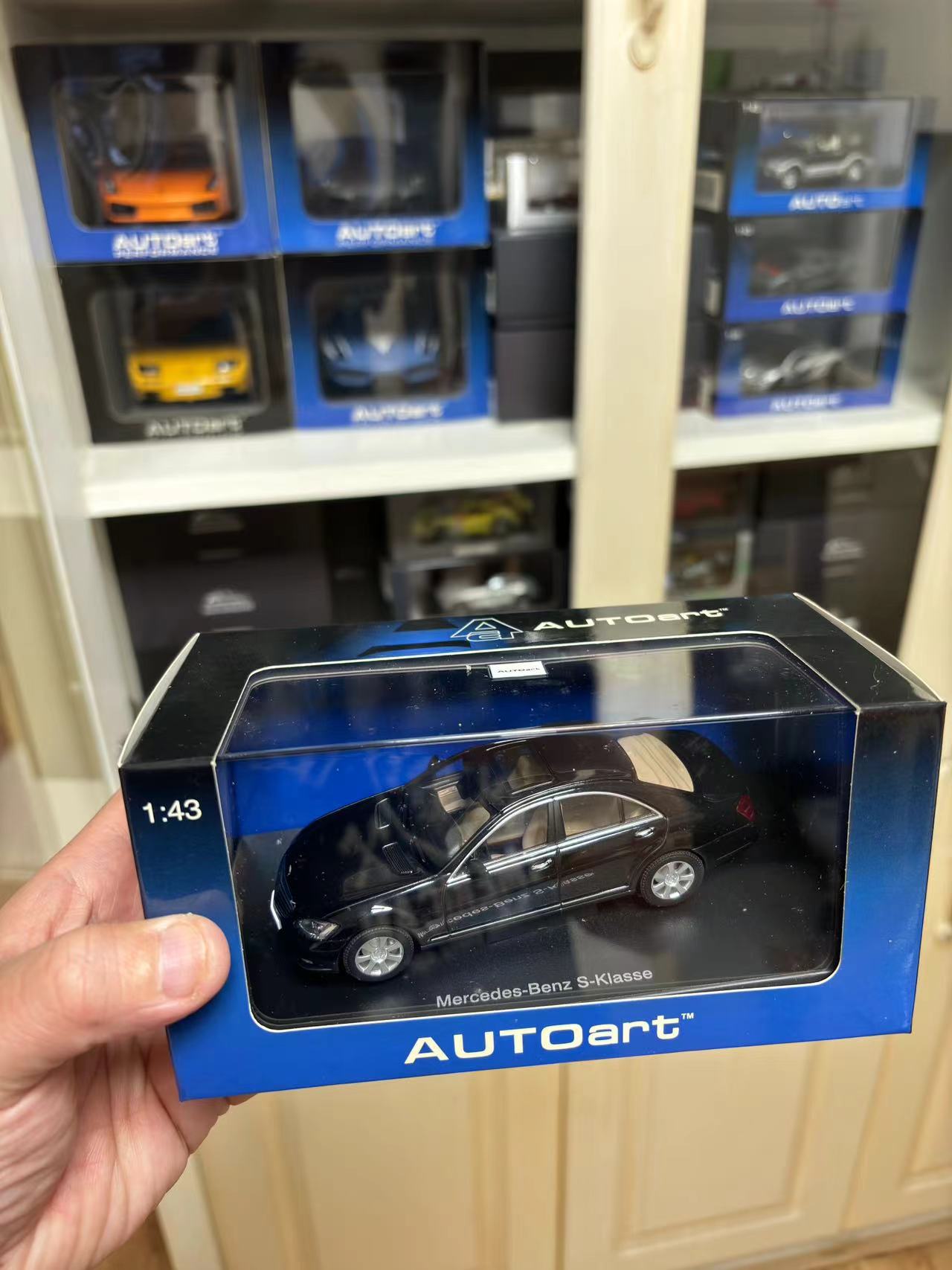 autoart奔驰 s benz s500 12款w221后期1:43合金汽车模型黑色