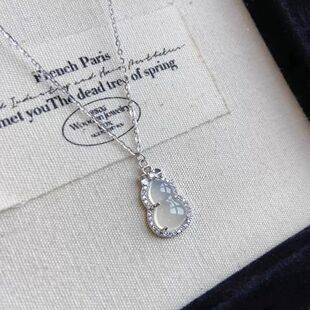 跨境2025年新款 白玉葫芦项链女轻奢小众锁骨链吊坠送女热销 新中式