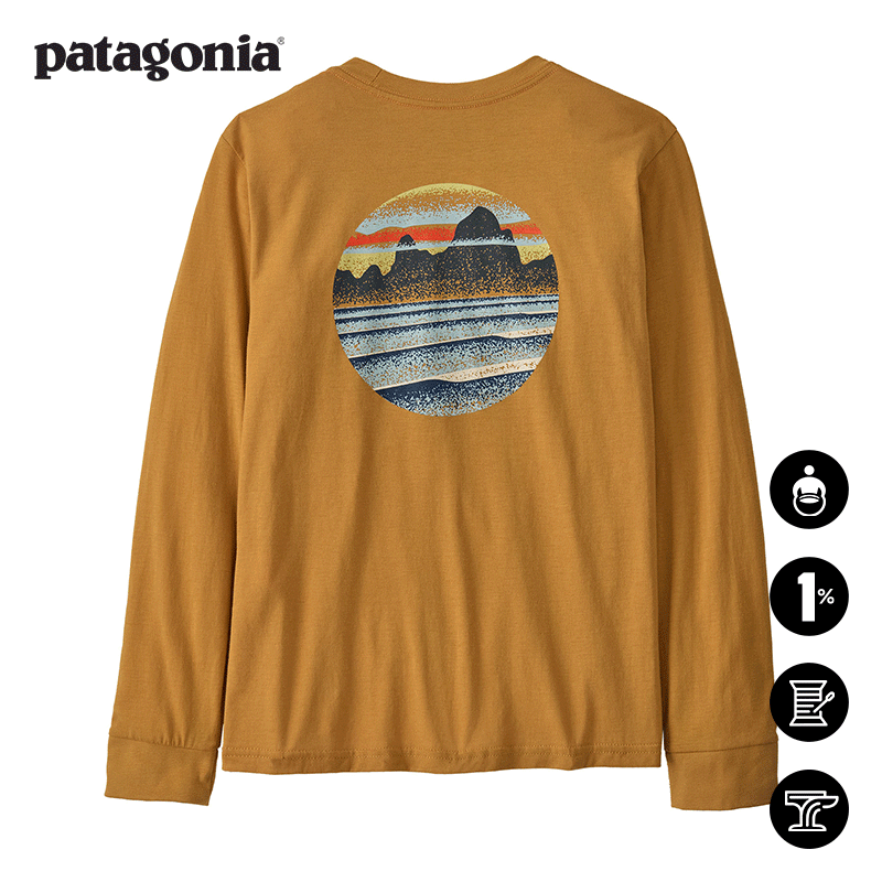 大童棉质长袖T恤 Skyline Stencil 62277 patagonia巴塔哥尼亚