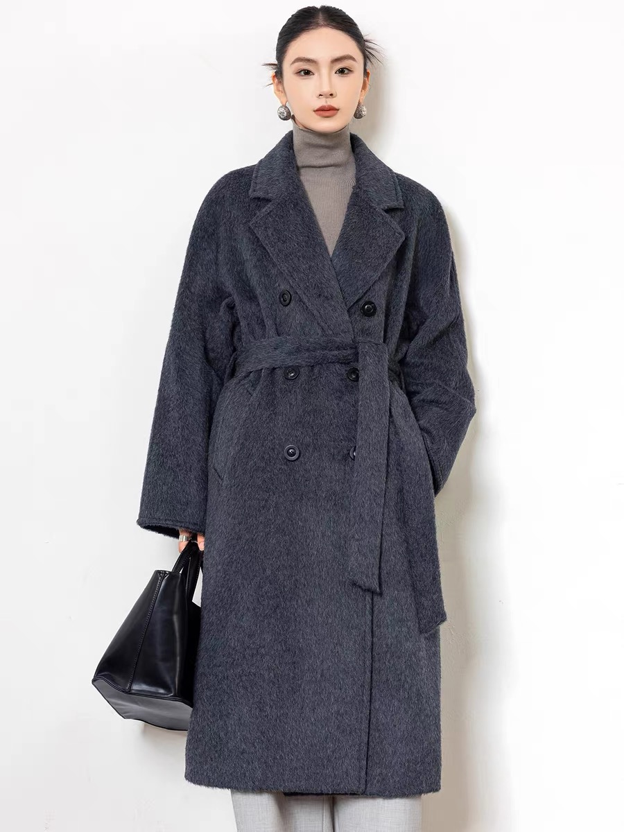 奢宠苏力羊驼绒大衣高端双面羊绒大衣女中长款经典10801羊绒大衣