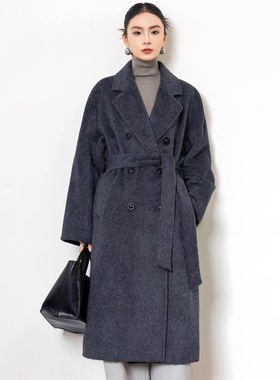 羊驼绒大衣苏力大衣高端双面羊绒大衣女中长款10801羊绒大衣