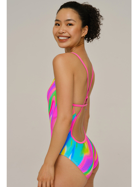 速浪|RS旗舰莱卡系列|RS23流光彩|无胸垫|竞速泳衣游泳