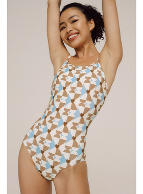 速浪|RS旗舰莱卡系列|RS11冰咖啡|无胸垫|竞速泳衣女游