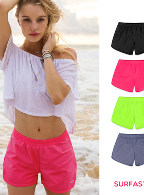 速浪新款女士沙滩裤荧光多巴胺海边度假可下水泳裤夏季