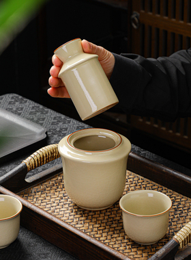 汝窑陶瓷酒壶酒杯套装家用中式清酒白酒分酒器创意葫芦酒盅