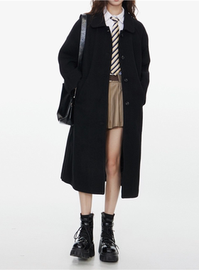 2025秋冬新款时尚双面羊绒大衣女中长款宽松显瘦羊毛外套