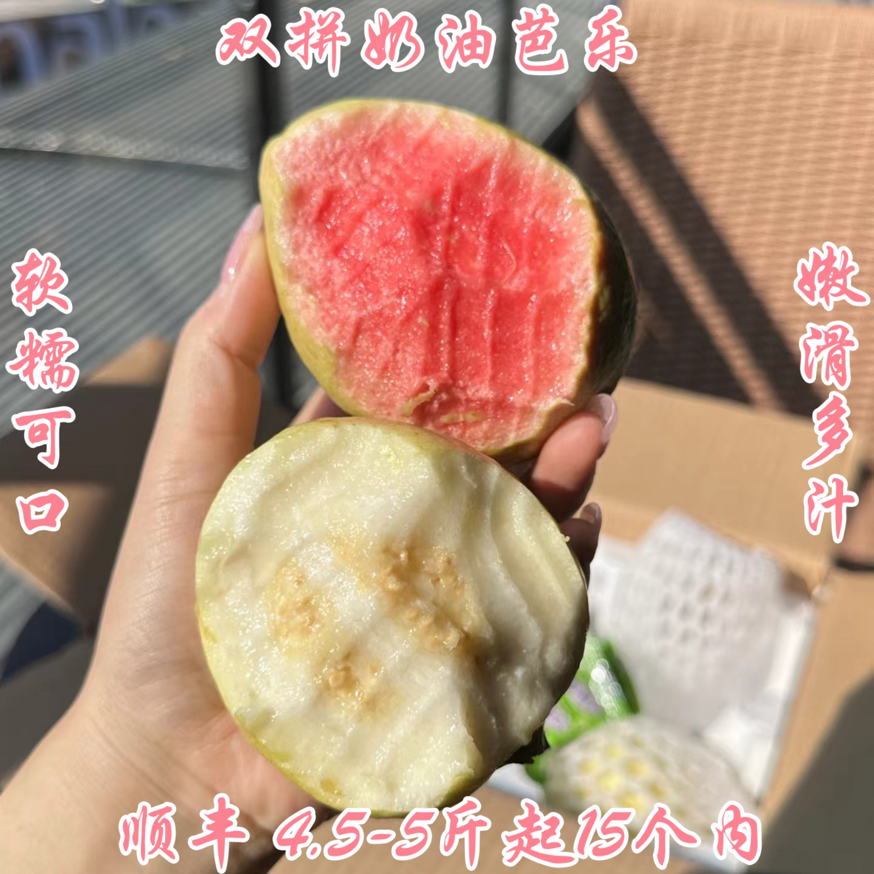 顺丰双拼广西红心奶油芭乐应季水果番石榴包邮4.7斤9-12个内礼盒