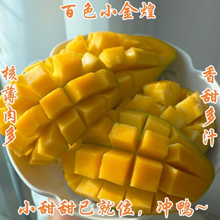 新鲜广西百色田东小金煌芒果田阳青皮甜心芒净重5斤9斤礼盒包邮