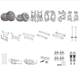 美嘉欣7303 7304漂移车转向固定座狗骨摆臂防撞支架避震原厂配件