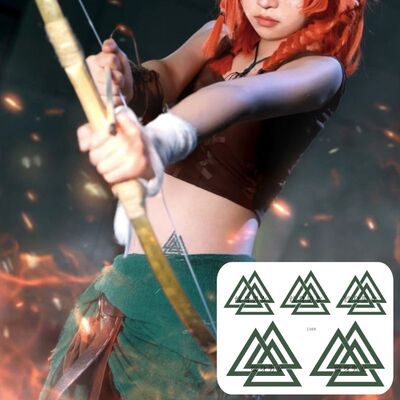 弓箭手第五人格游戏纹身贴 coser漫展妆娘角色扮演伯伦希尔cos