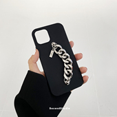 气质iphone17小众金属链条手机壳16promax黑色17苹果15pro液态硅胶14软壳全包13防摔