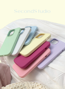 简约清新纯色iPhone17pro软糯手感液态硅胶不黄15苹果16promax手机壳17全包软壳14pro