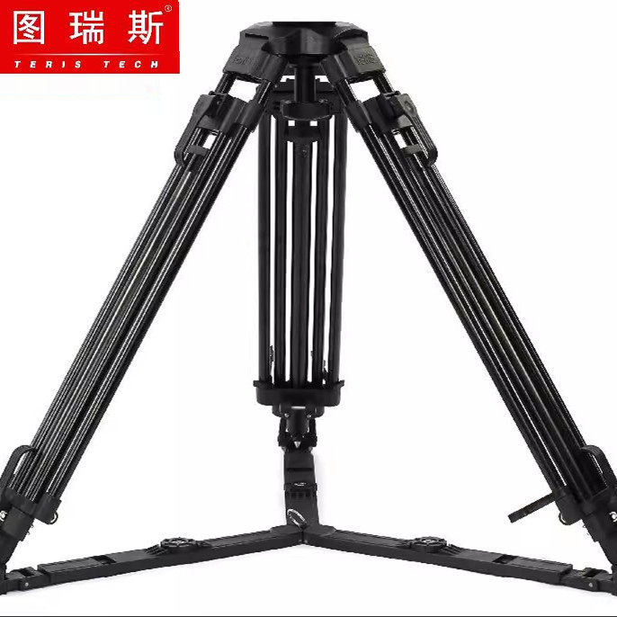 图瑞斯TX-V1675L铝合金三脚架75mm口 专业摄像机单反摄像三脚架V8云台用