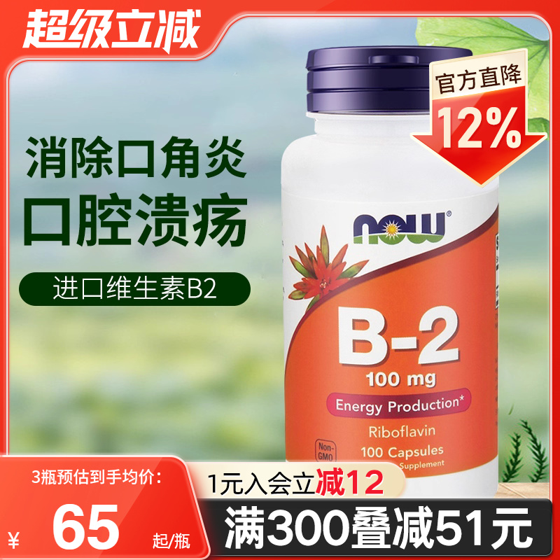 NOW美国进口维生素B2核黄素