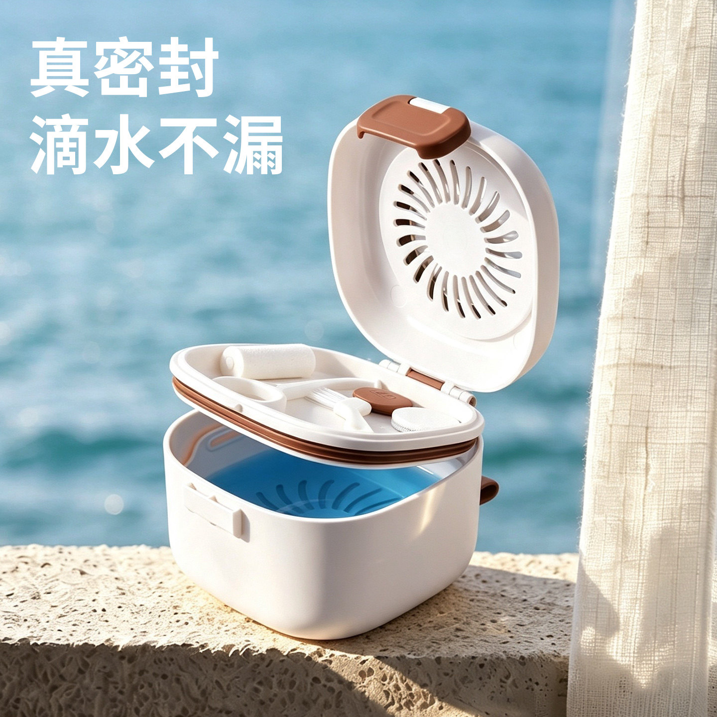 牙套收纳盒隐形儿童保持器清洗便携式老人假牙盒子带镜子新款2026