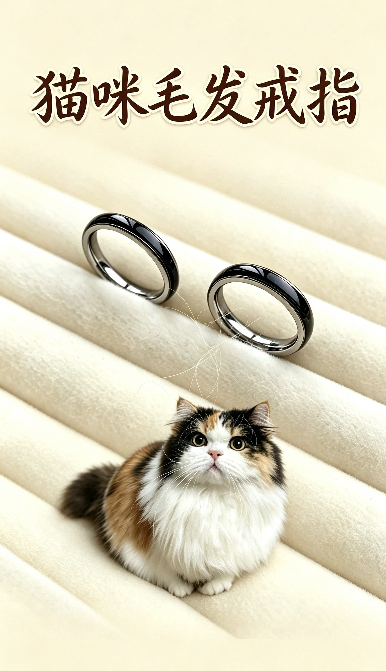 宠物毛发纪念品定制钛钢毛发戒指情侣对戒狗狗猫咪毛发留念保存