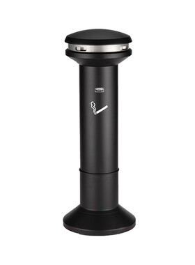 rubbermaid乐柏美酒店极大容量烟蒂筒黑色环保金属进口烟灰桶垃圾