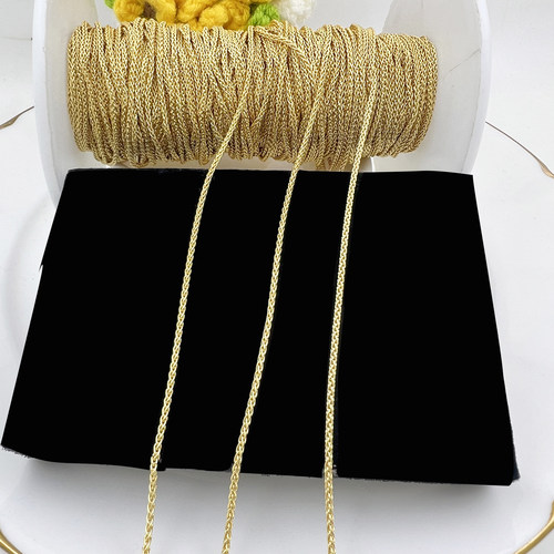 保色新款铜镀18k包金链条DIY项链手工饰品材料铜镀真金肖邦链条