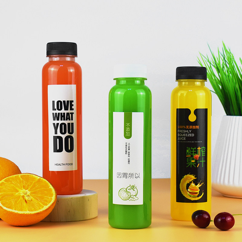 大口350ml透明塑料瓶500毫升果汁瓶矿泉水瓶饮料瓶奶茶酵素瓶外卖