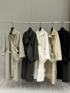 DVZ 赫本风过膝长款风衣外套女2025秋新款配包时尚洋气减龄大衣女