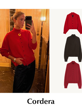 CETTCE 现货 Cordera 高领美利奴羊毛宽松套头毛衣V领毛衣开衫