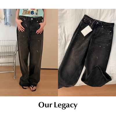 CETTCE 现货 Our Legacy 纯棉高腰水洗做旧直筒牛仔长裤Full Cut