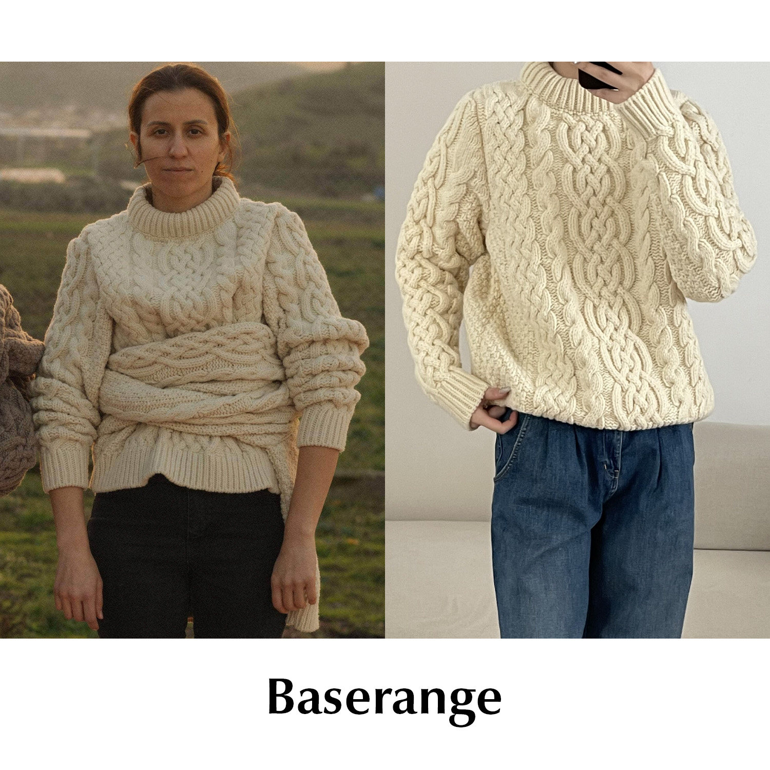 CETTCE 现货 Baserange 羊毛粗绞花针织打底衫高领保暖毛衣 Lens