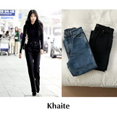 经典 Khaite 款 水洗超长高腰修身 Danielle CETTCE 直筒牛仔裤 现货